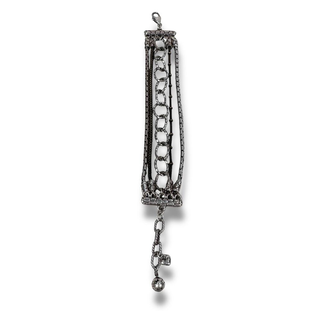 Brighton Pebble Cascade 5 Strand Bracelet Silver Tone Metal Women's Jewelry